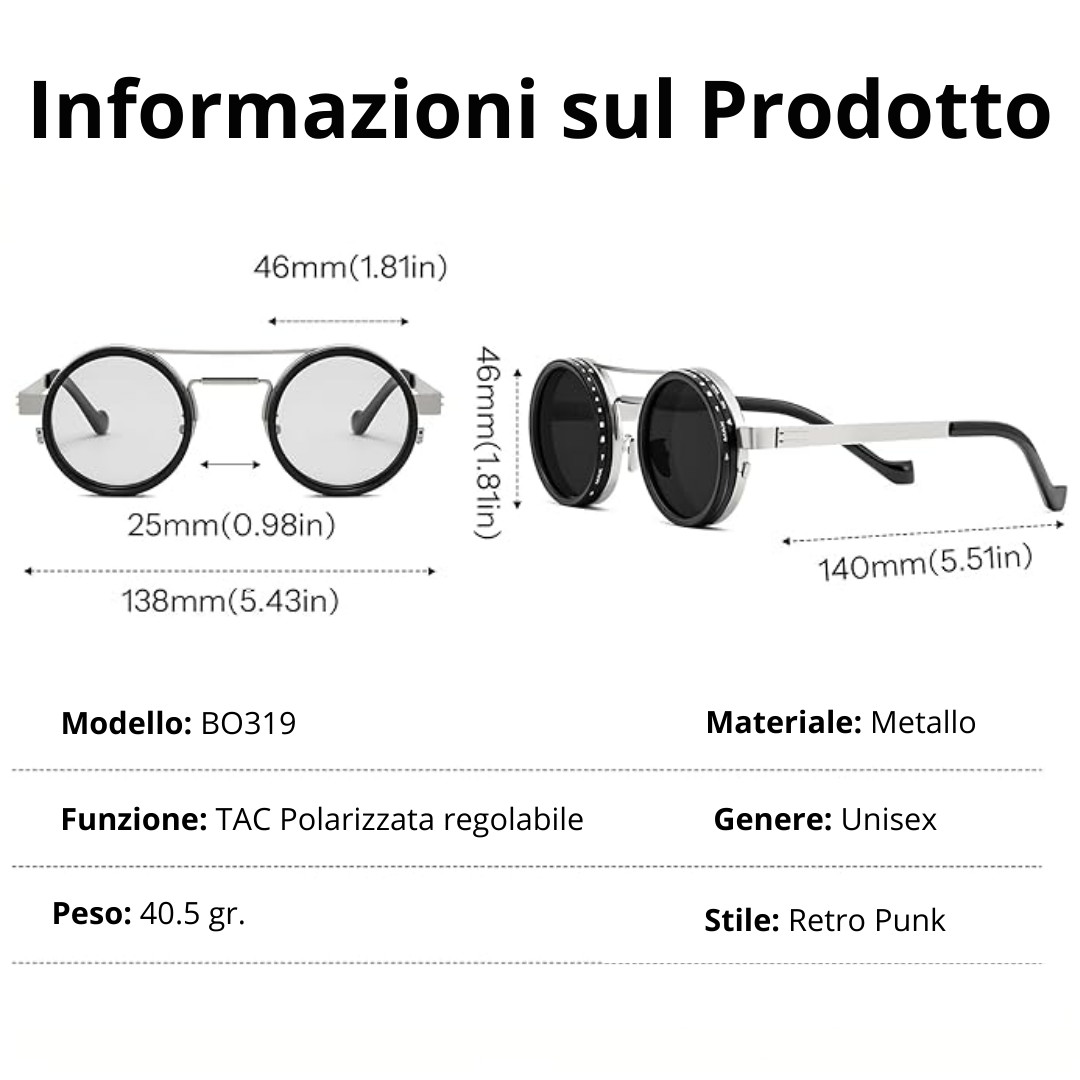 Occhiali polarizzati regolabili